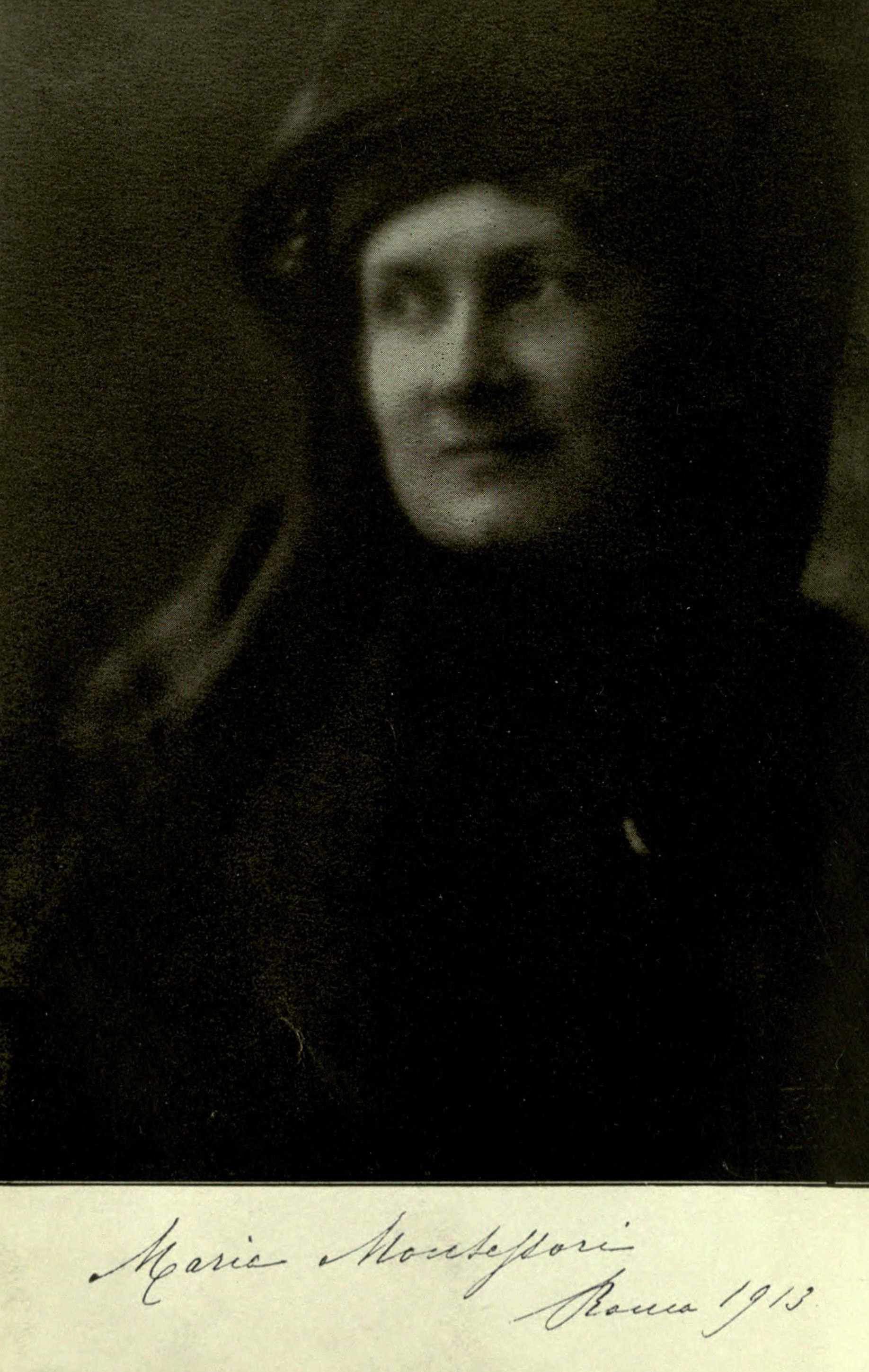 Dr. Maria Montessori in Rome, 1913, in a signed historical portrait